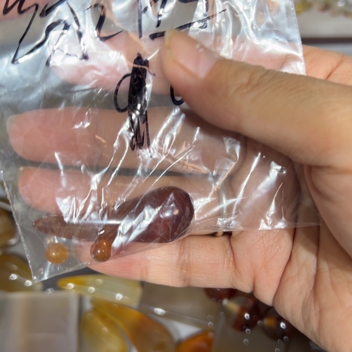 绿***茵玛瑙/玉髓合金颈饰001