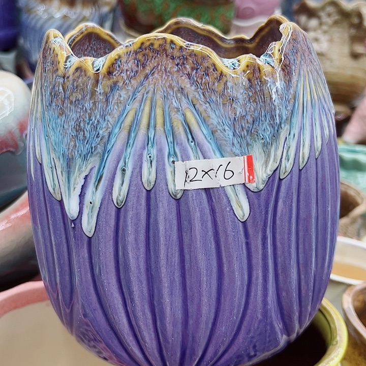 多肉绿植陶瓷花盆9.9包邮，有孔