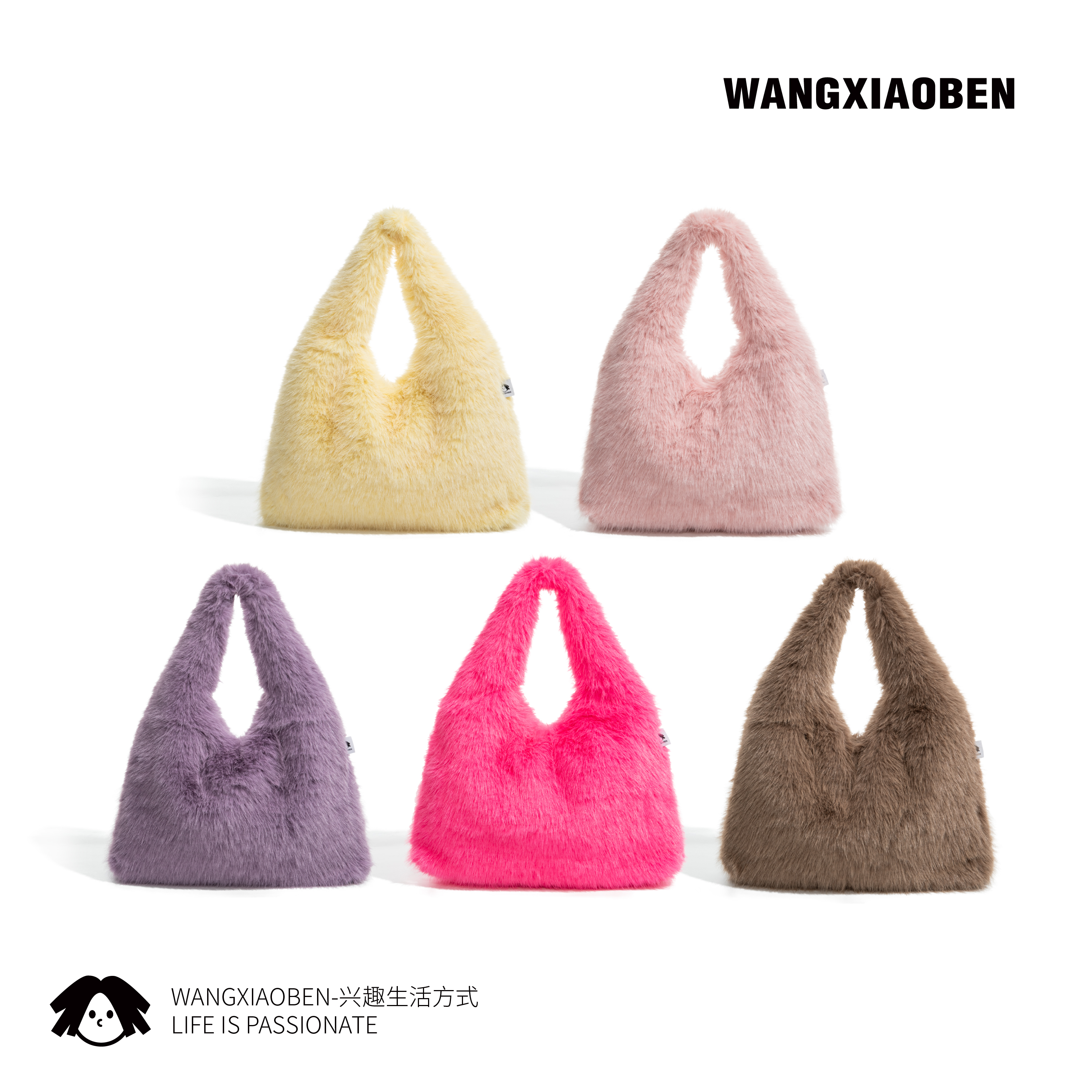 WANGXIAOBEN环保仿狐狸毛ins风女士秋冬大容量单肩包CD2009218