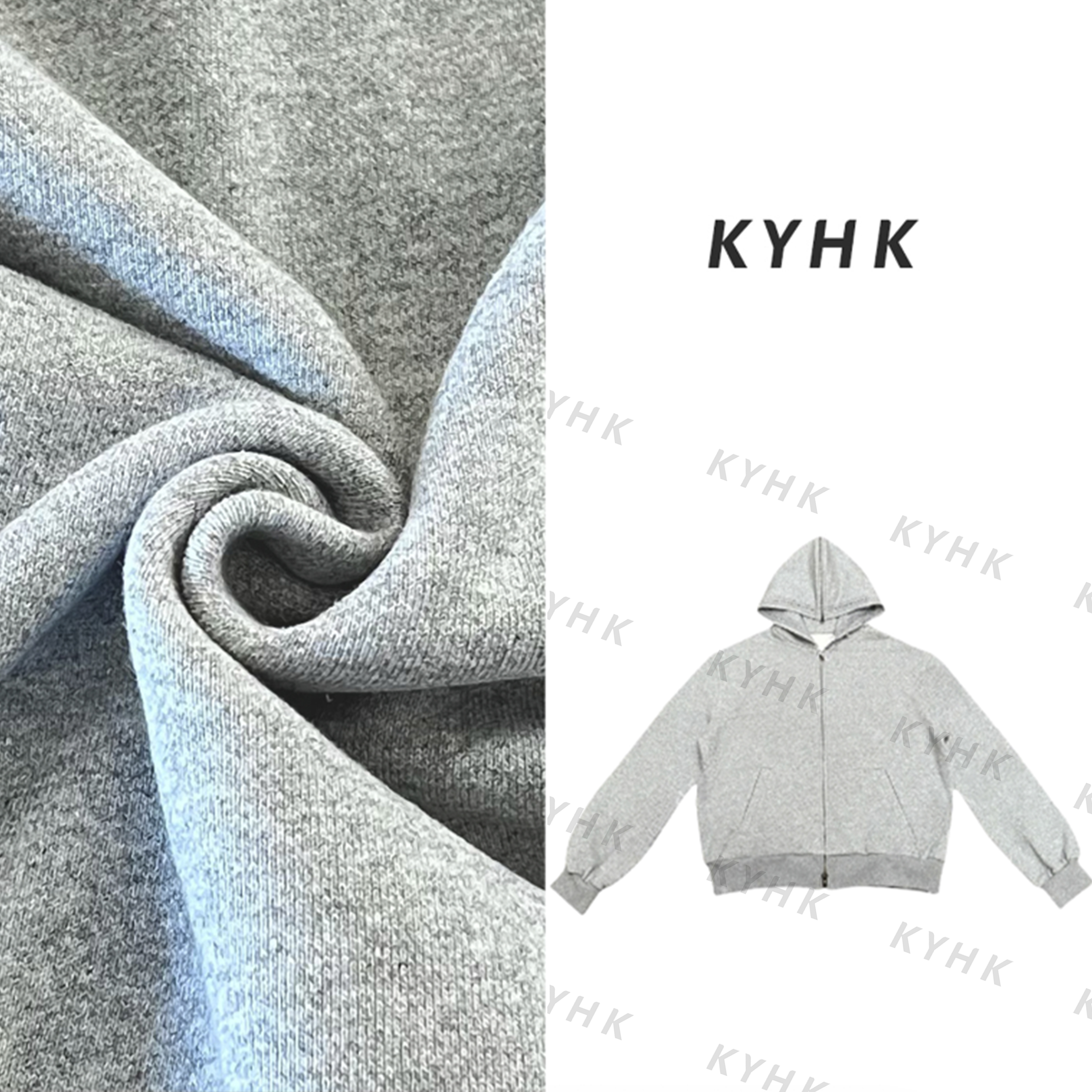 KYHK简约休闲加绒拉链连帽短外套241178