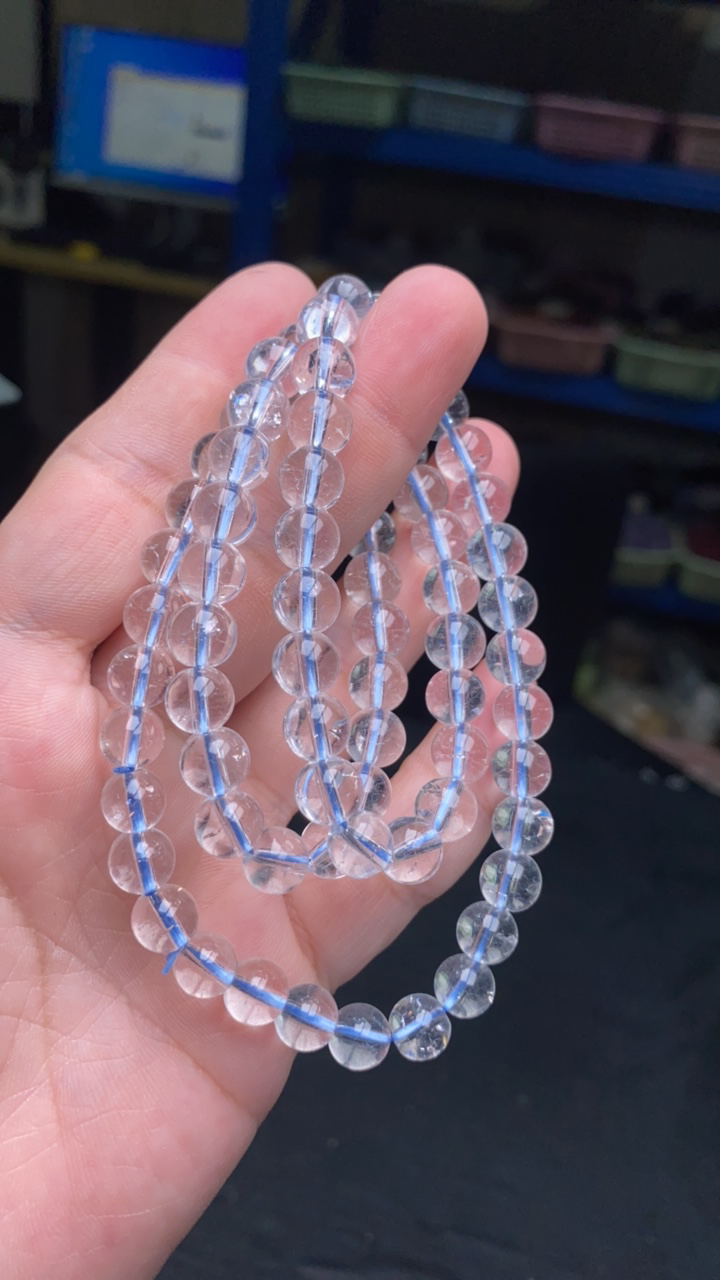  B617 卡8白晶三圈手串