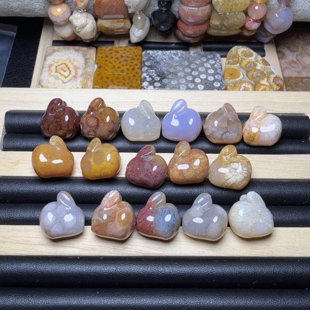 硅化玉未镶嵌挑60一只