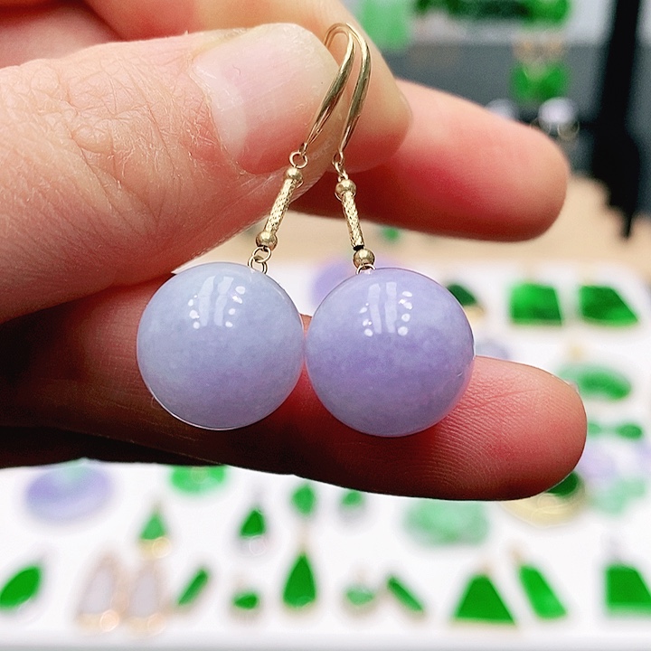 翡翠颈饰18K金镶嵌耳饰