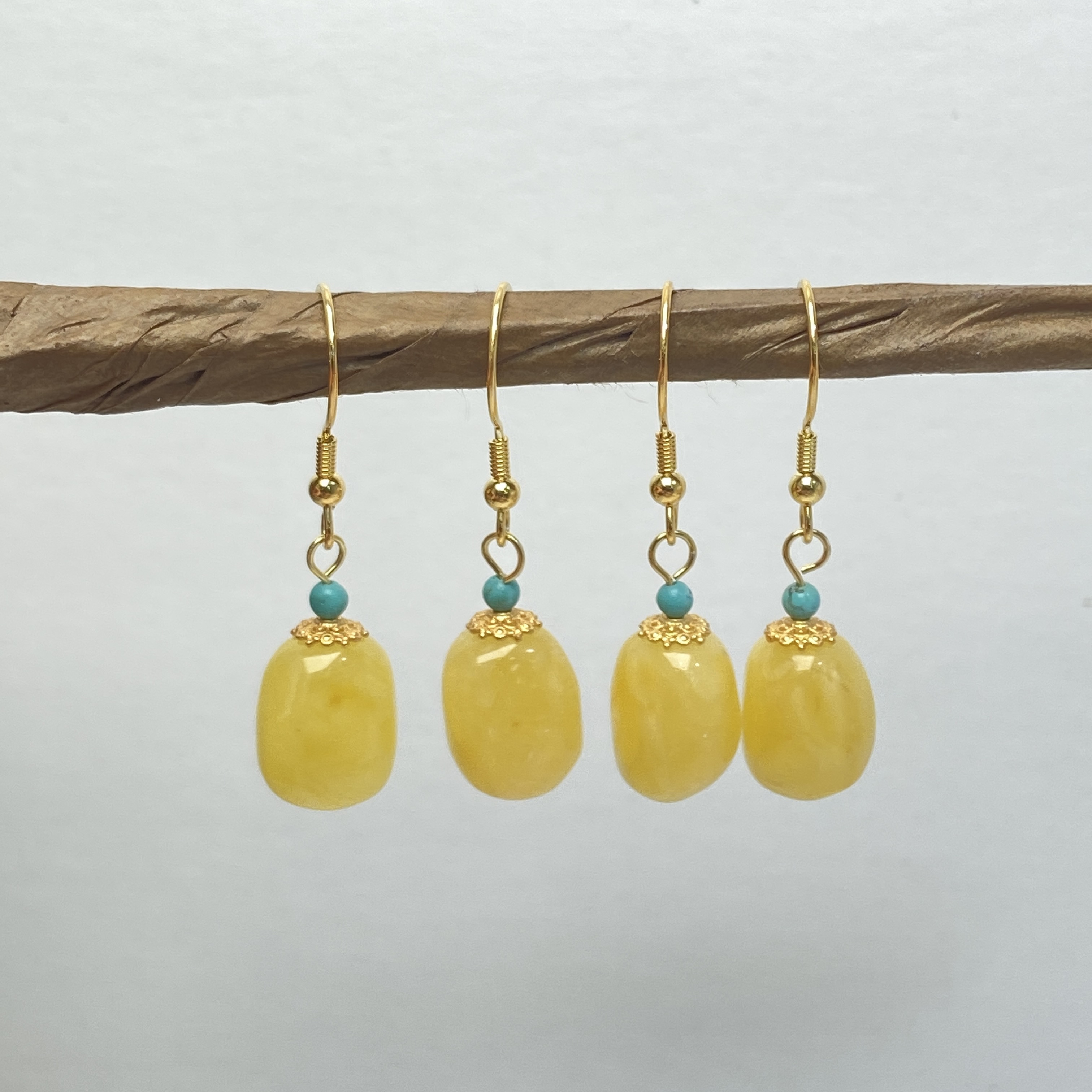 【星浩好物】s925银蜜蜡耳钩QT03H533【多样性发一件】