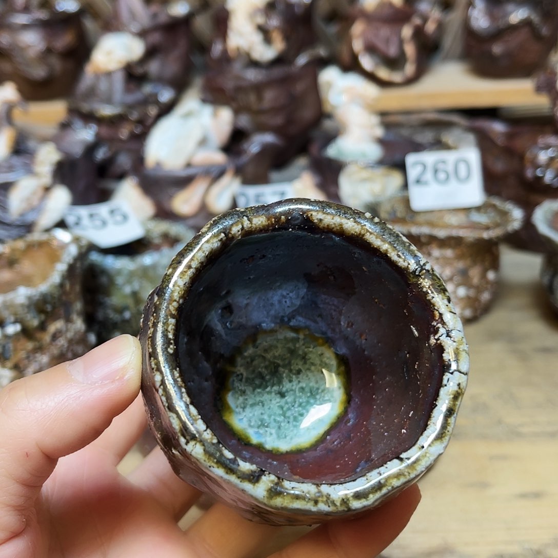 杯柴烧粗陶手捏杯