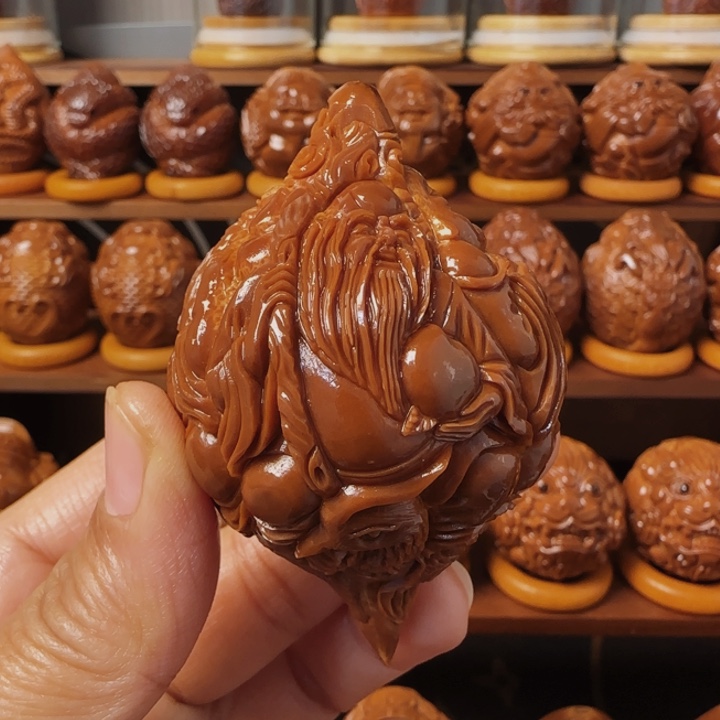 橄榄核把件前*福禄寿禧手把件47