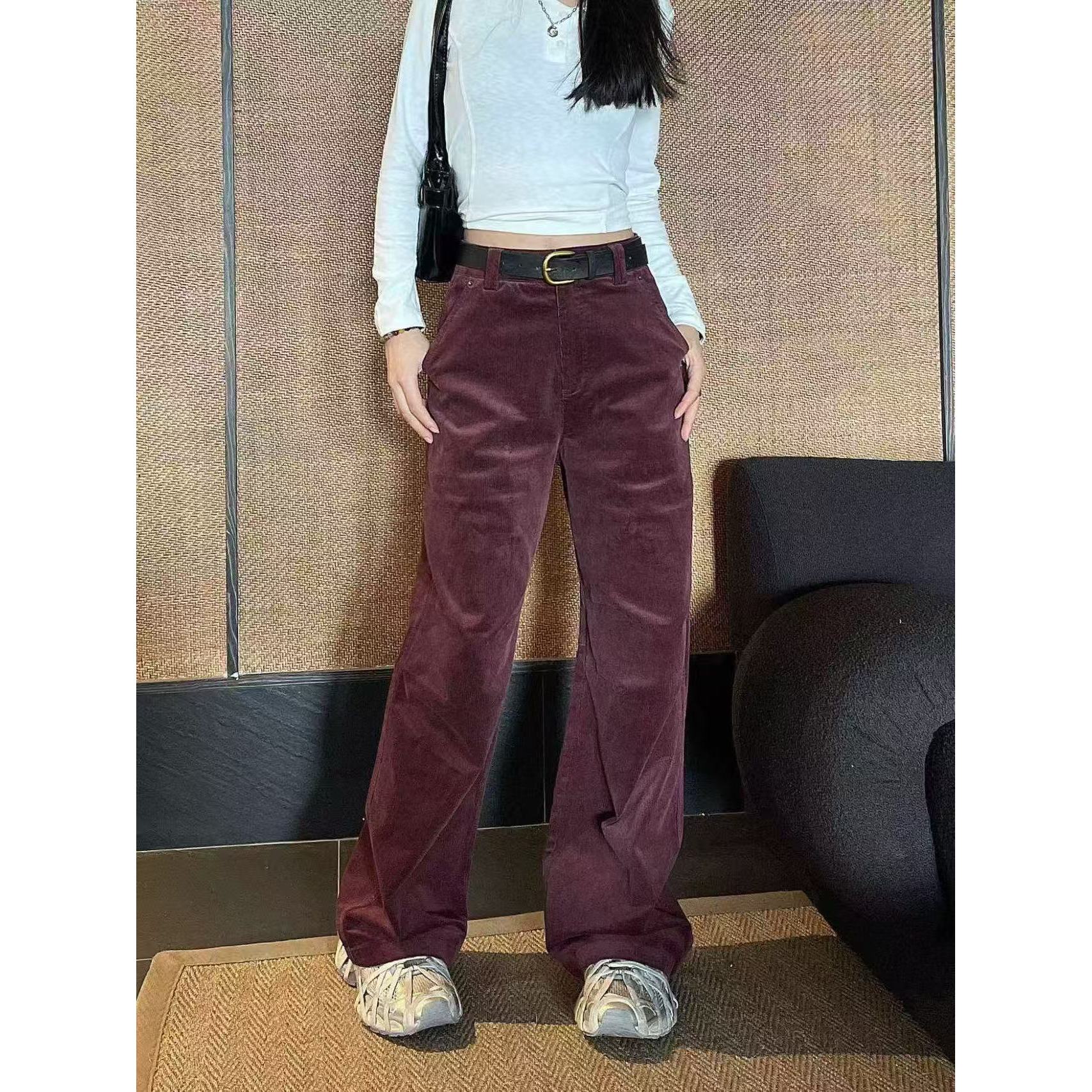 KIKI严选：2333-1-WQ家欧洲站南油秋冬显瘦酷飒百搭通勤休闲裤