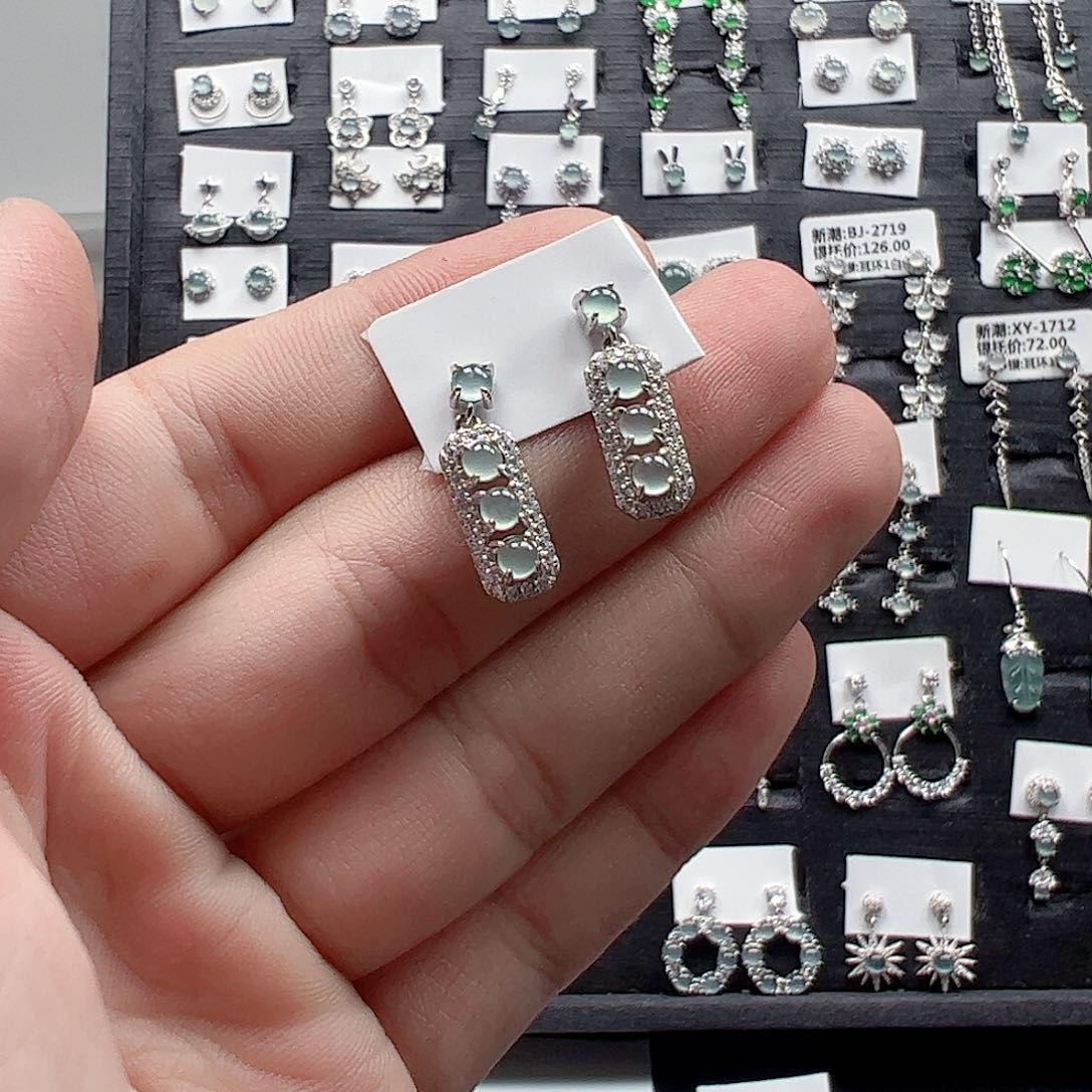 翡翠手链银S925镶嵌?*天然翡翠A货