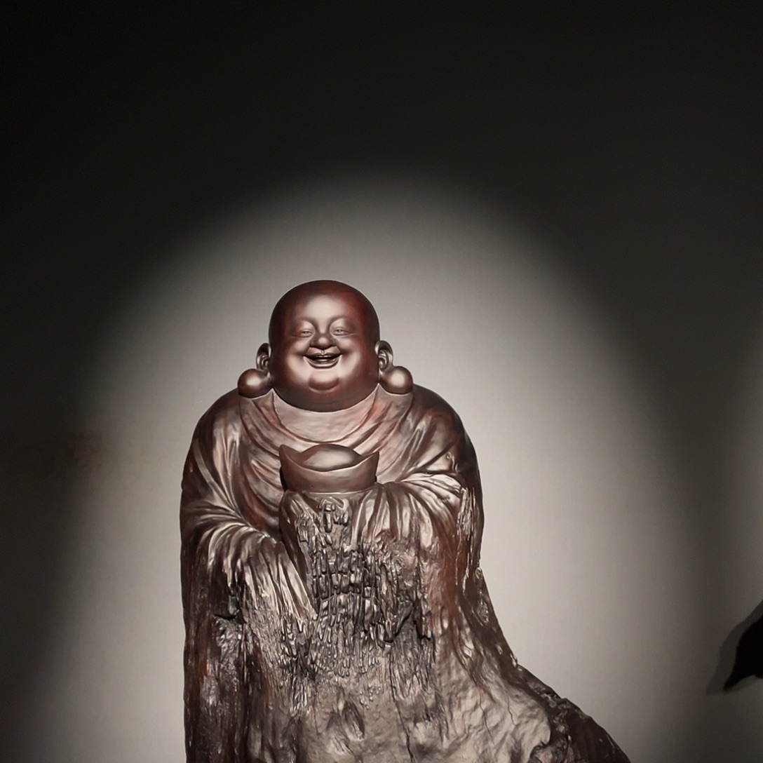 木弥勒佛根雕工艺品摆件