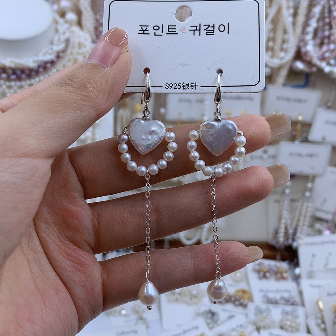 项链银S925镀金镶嵌淡水珍珠