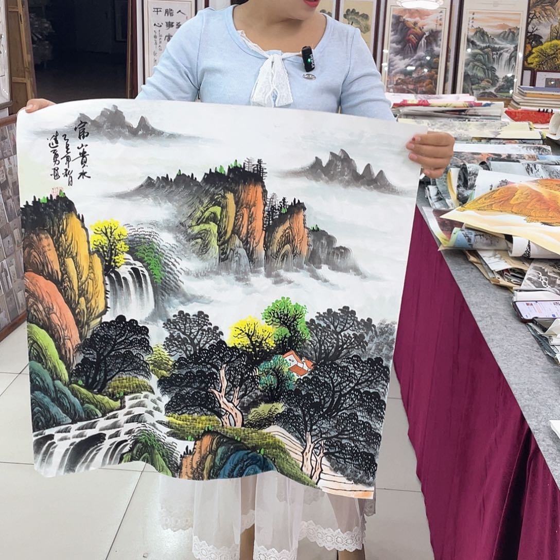 国画纯手绘的花鸟山水