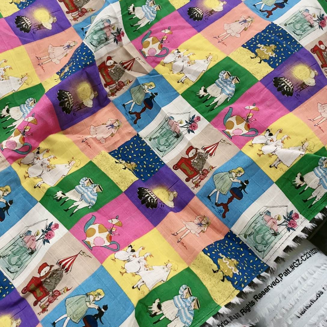 一米价纯棉双层纱1.4米宽果子布地卷