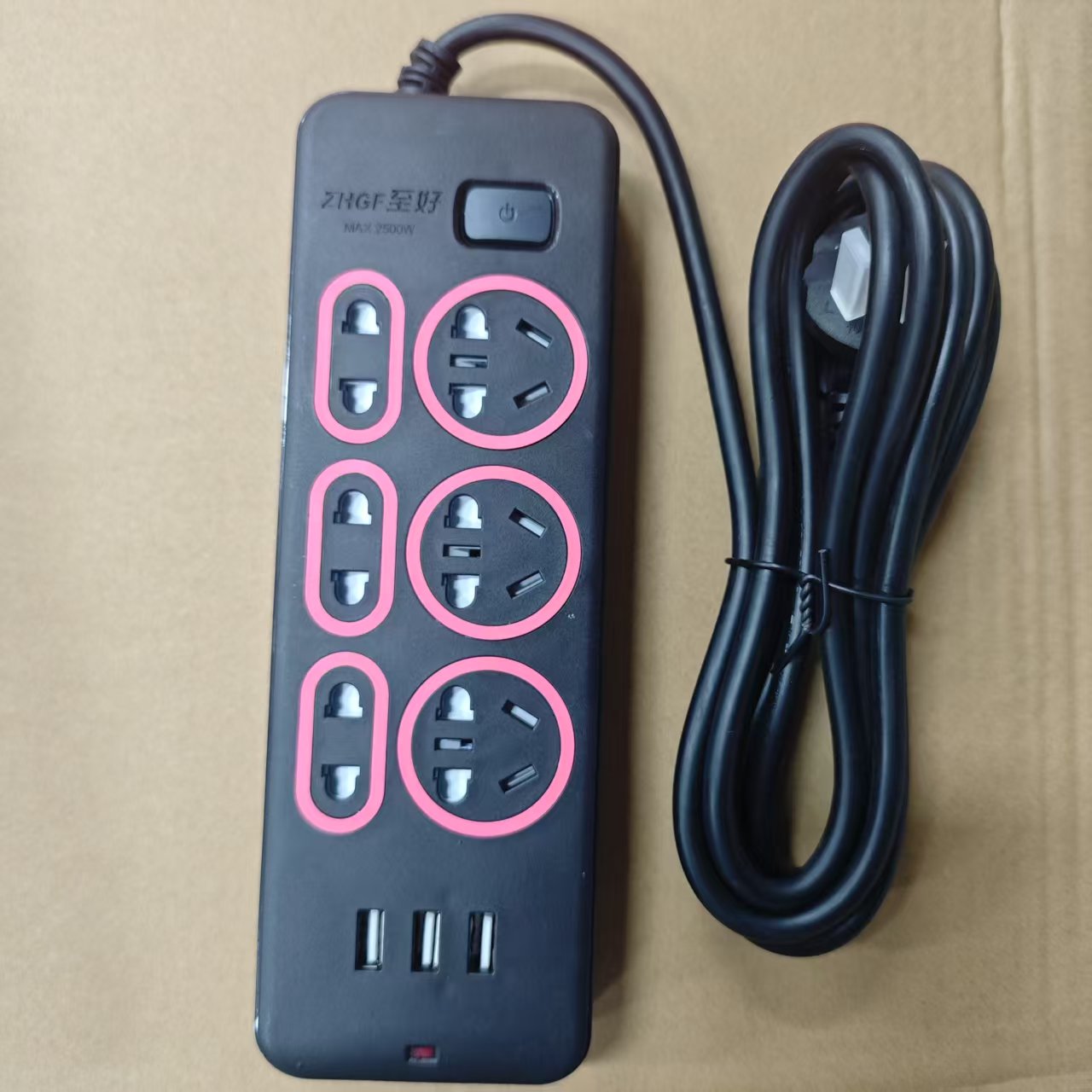 99新  【按照主播讲解拍】333U/3米 家用电排插（6插位+3USB）
