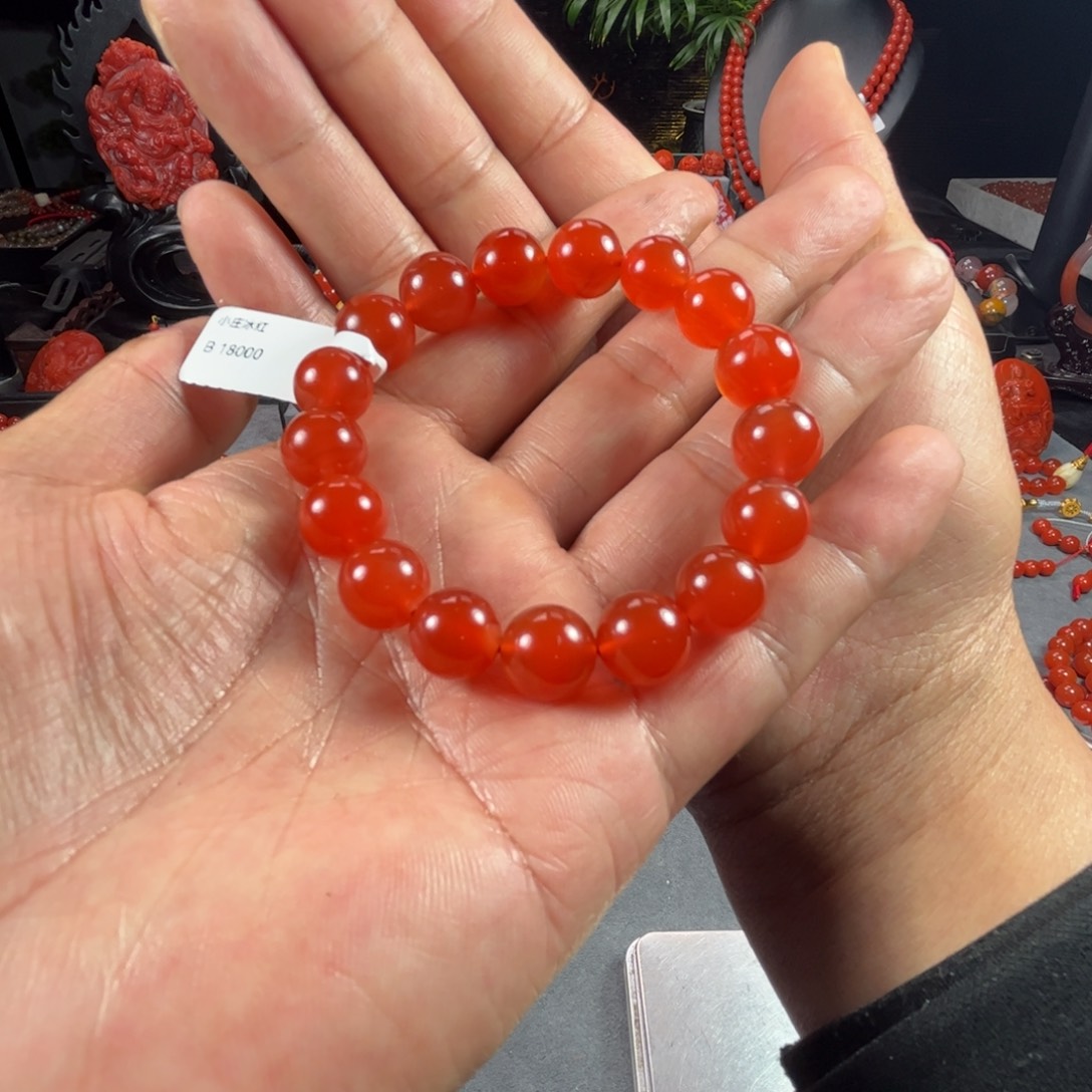 南红玛瑙手链未镶嵌荷**放