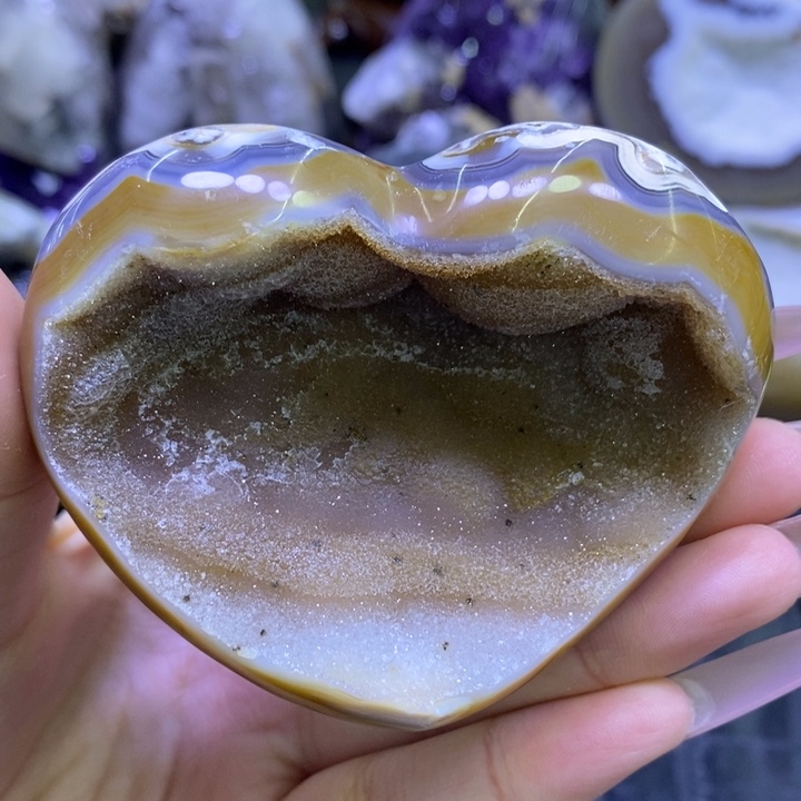 未镶嵌珠宝半成品水晶黄晶爱心