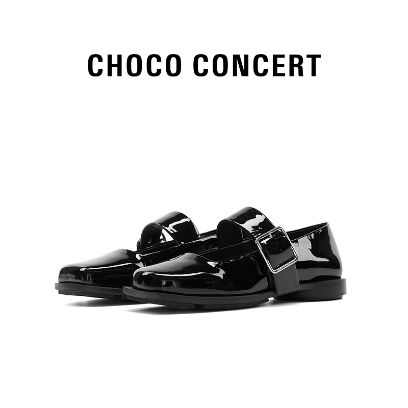 CHOCO CONCERT圆方鞋春夏季新款休闲百搭软底透气条带玛丽珍女鞋
