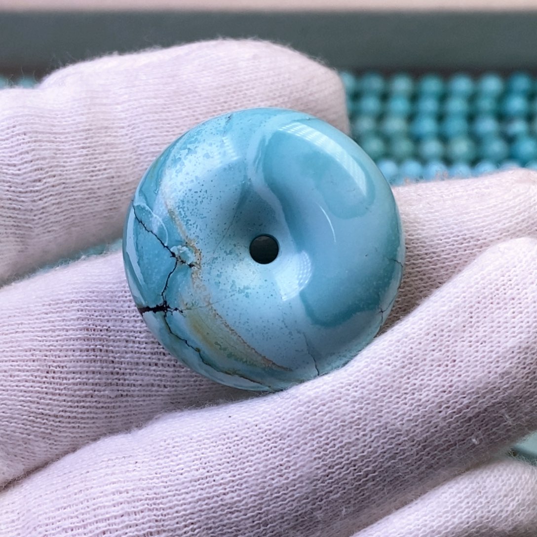 绿松石水波纹面包圈未镶嵌