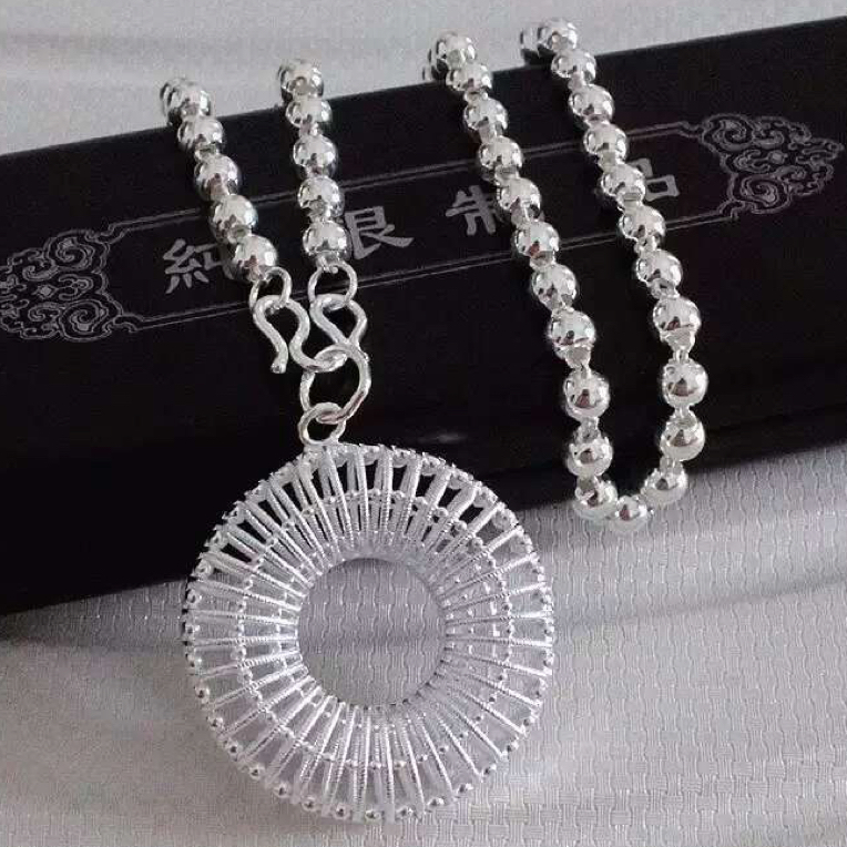 吊坠足银 足银吊坠 八宝罗盘百搭毛衣链圈圈单吊坠时尚