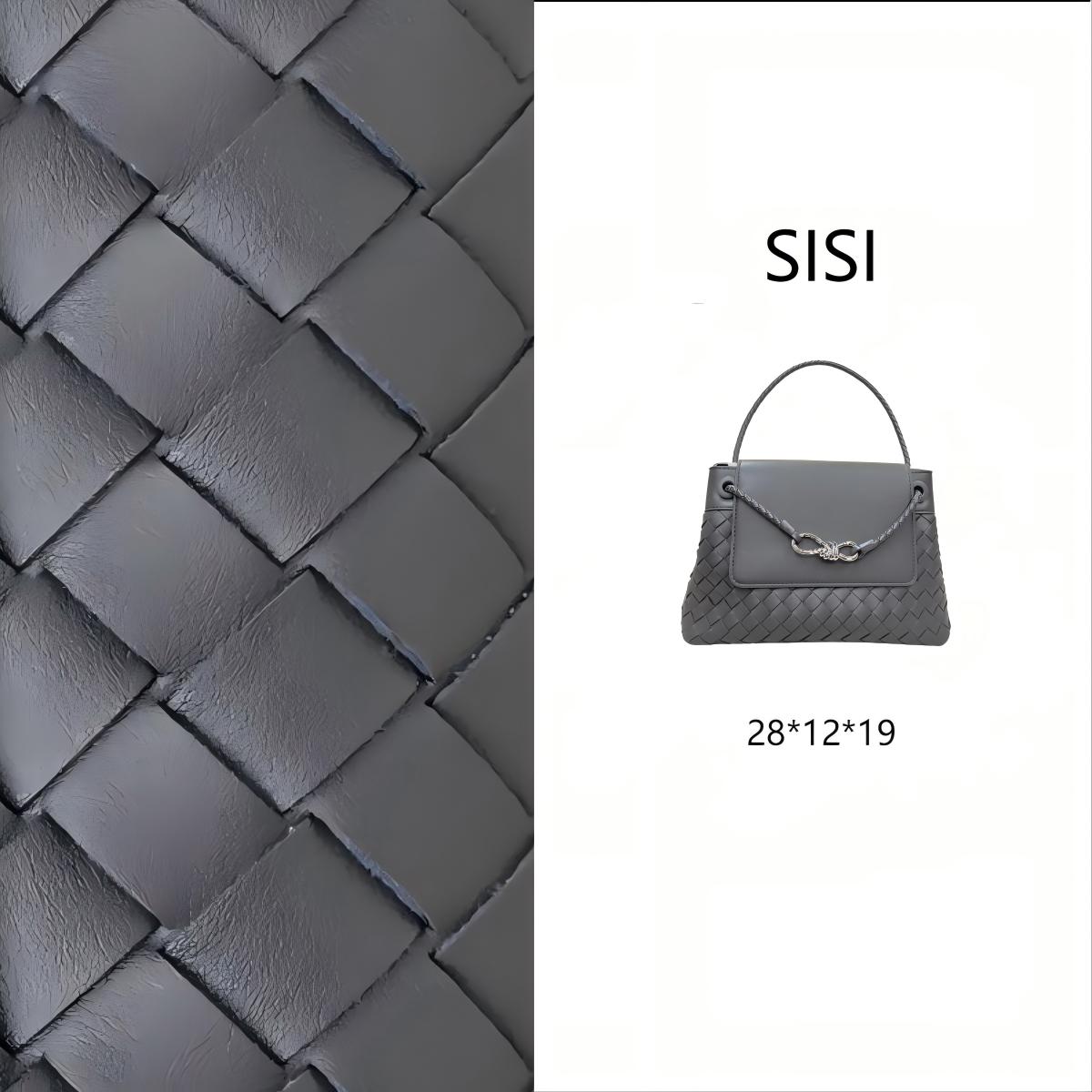 【尺寸：28*12*19】SISI原创设计高定真皮女包6040#闪电灰