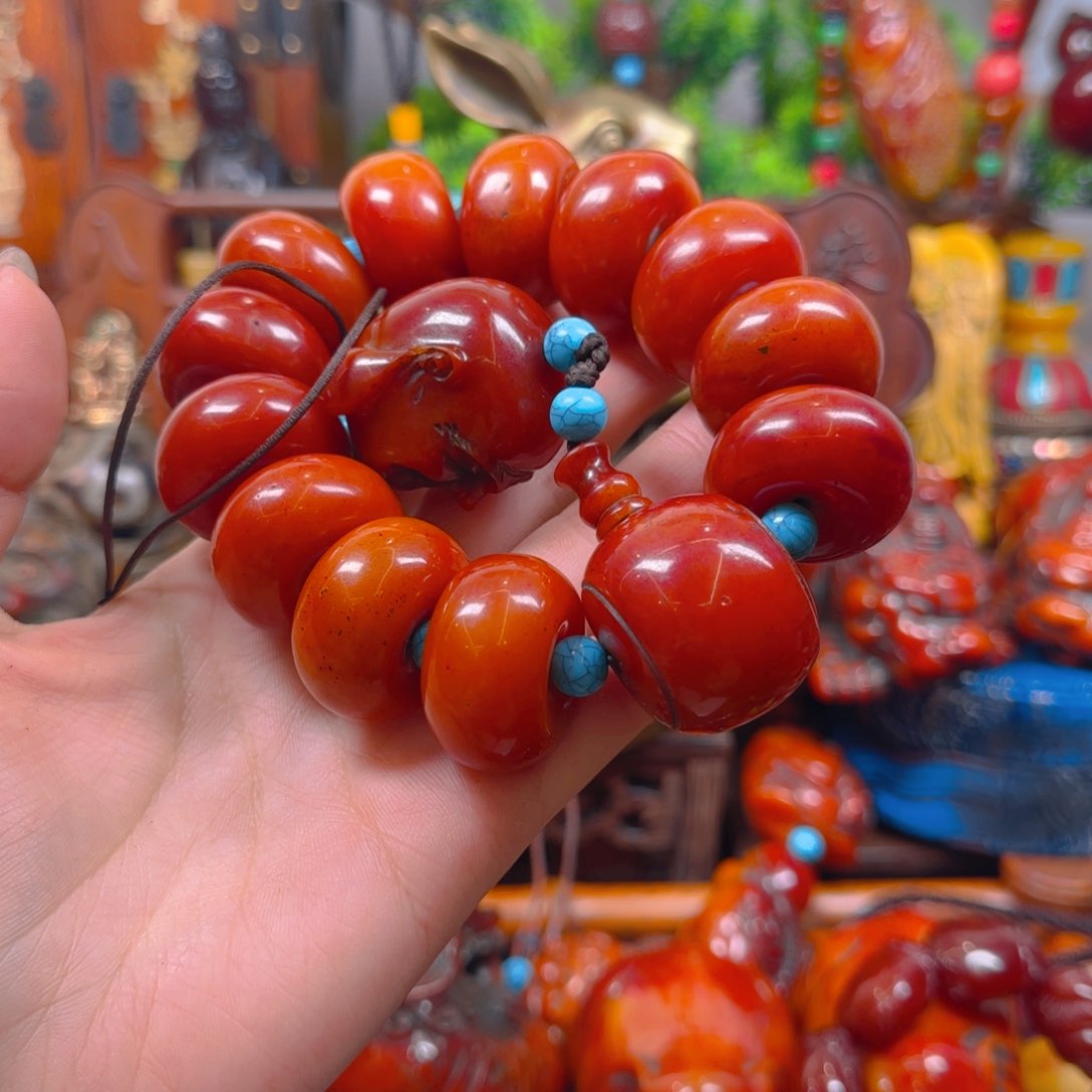 蜜蜡裸石未镶嵌手串