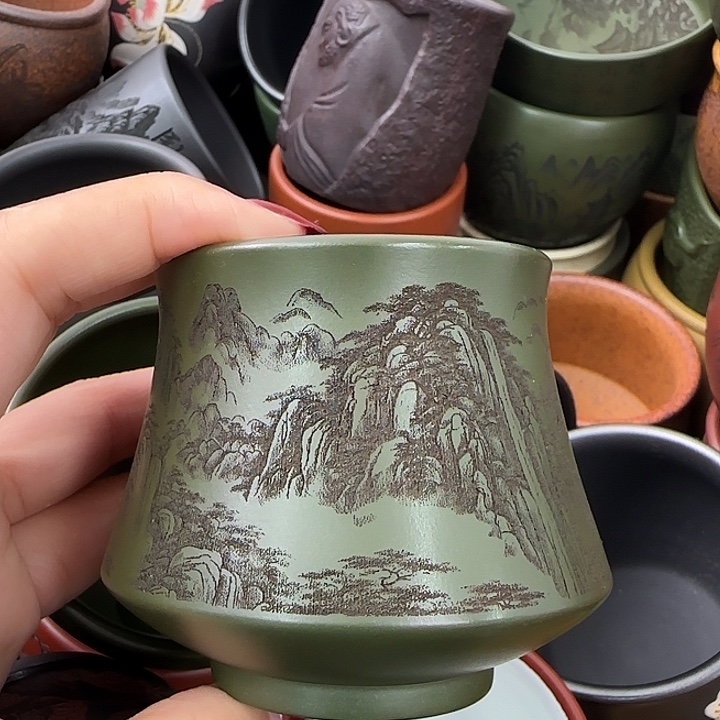 紫砂茶杯紫砂主人杯大放漏