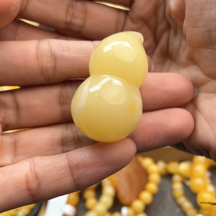 蓝珀手串未镶嵌蜜蜡葫芦