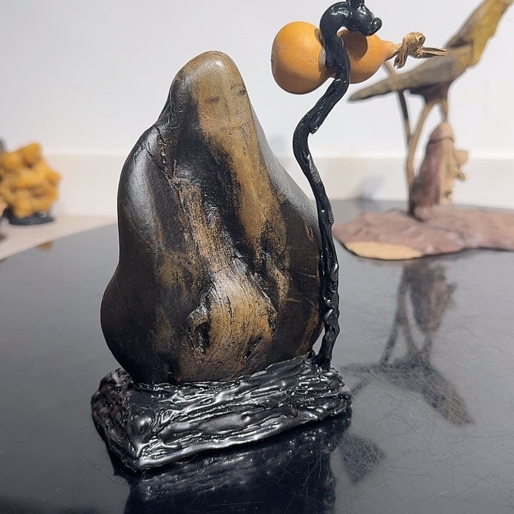 有机玻璃九龙璧石摆件的