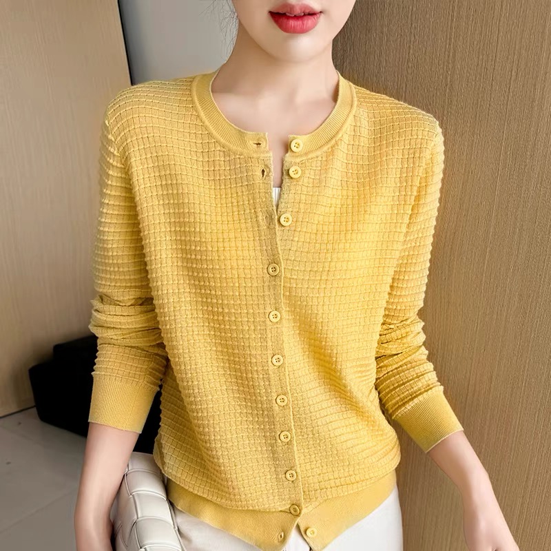 涵玖玥【格子开衫】新春软糯百搭休闲开衫上衣30-8926