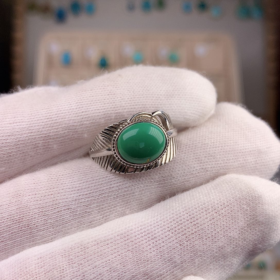 绿松石珠宝奇石银S925镶嵌