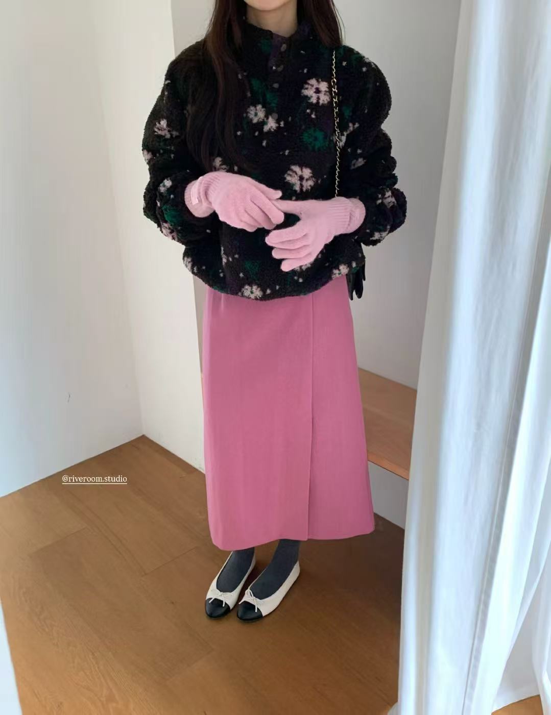 气质宽松韩版秋冬女士 ins    粉色半裙  no退换