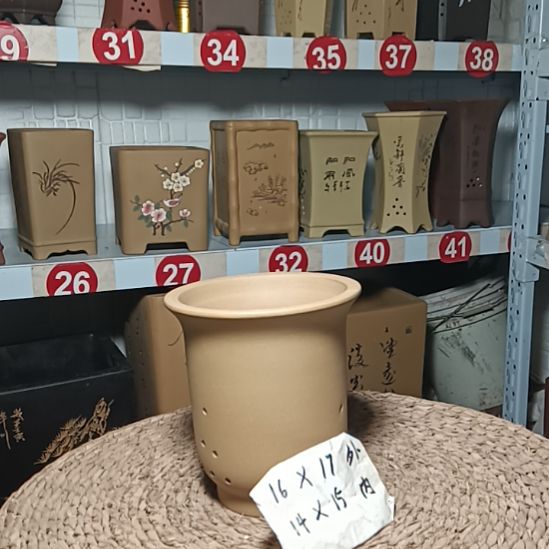 红陶陶瓷阳台兰花盆景花盆