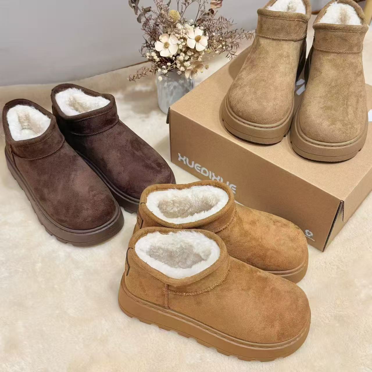 【大美】休闲百搭加绒加厚抗寒雪地靴Q-18