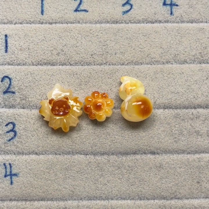 裸石琥珀未镶嵌阿**巴天然蜜蜡配件