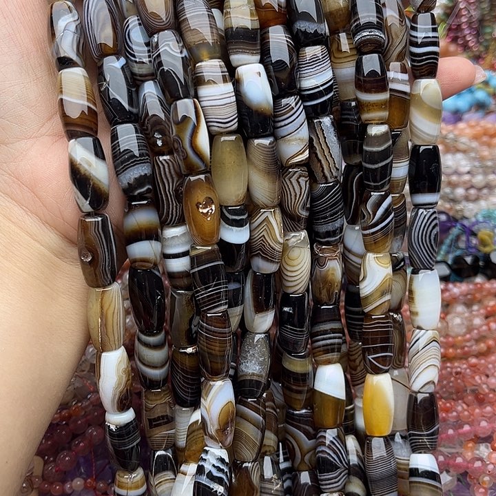 玛瑙/玉髓未镶嵌珠宝半成品一条10/20mm蚕丝玛瑙