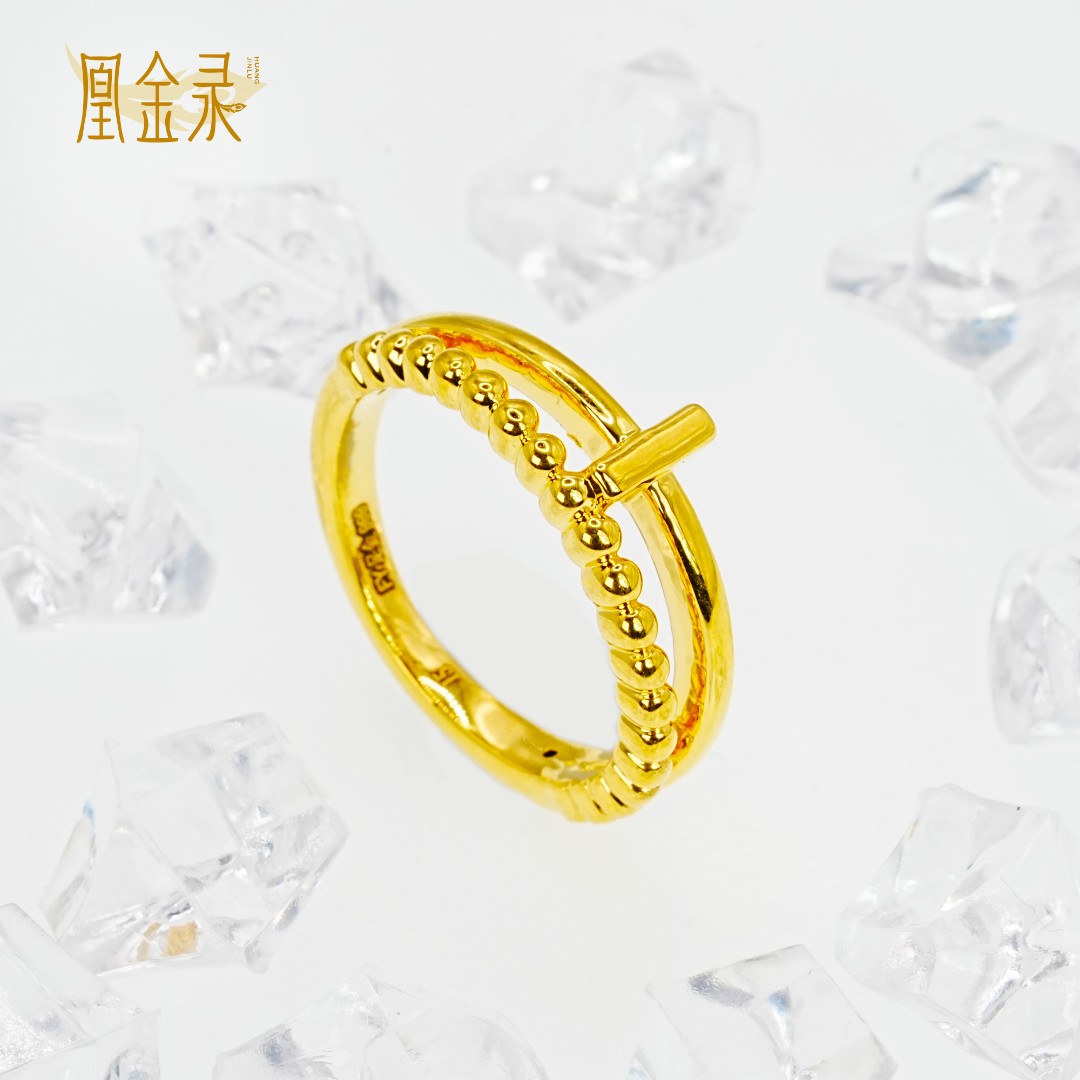 足金999有求必应戒指生日礼物黄金礼物简约精美黄金首饰