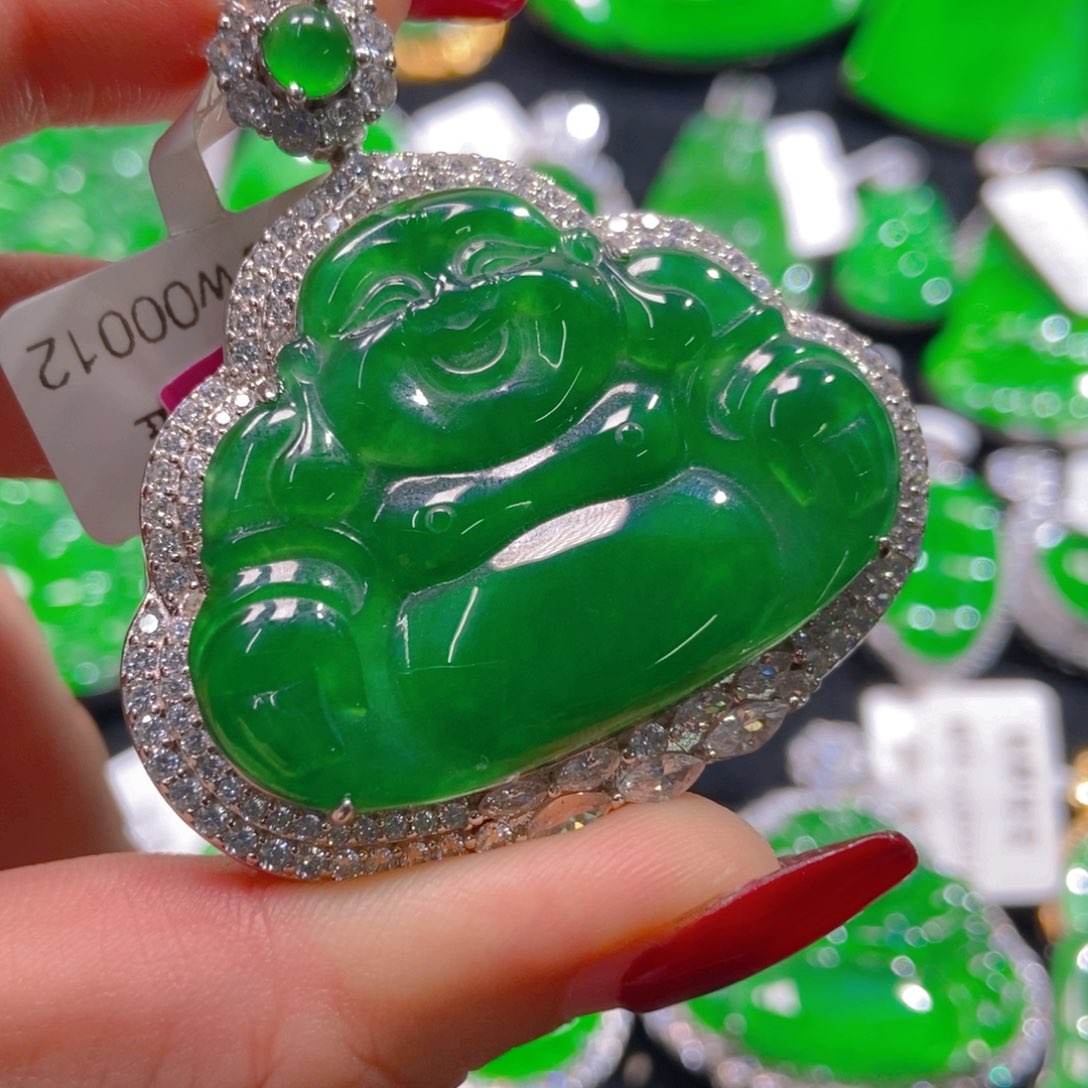 翡翠吊坠(不含链)银S925镶嵌