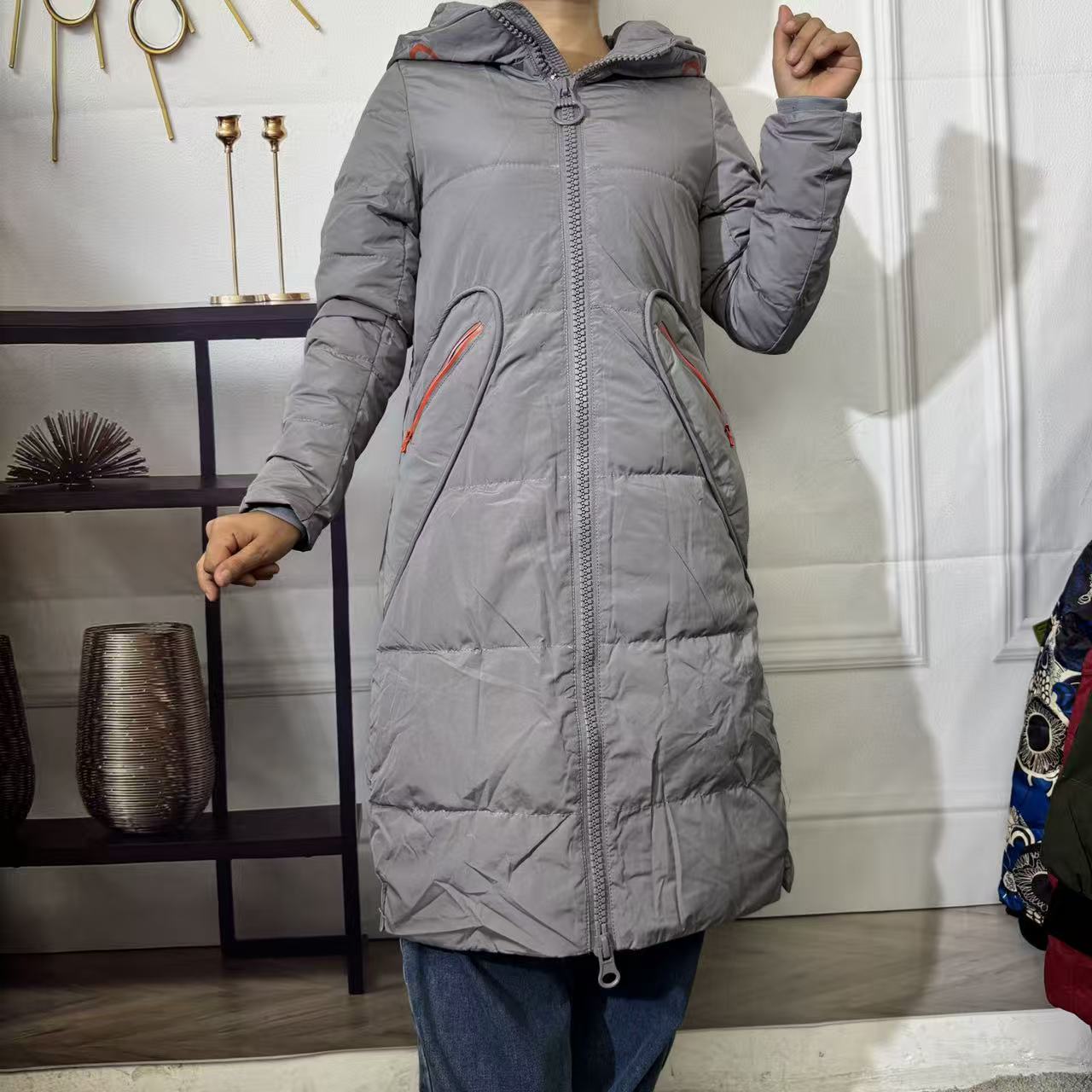 棉衣女长款简约基础保暖时尚百搭