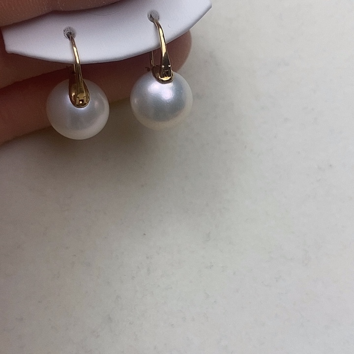 淡水珍珠耳饰18K金镶嵌