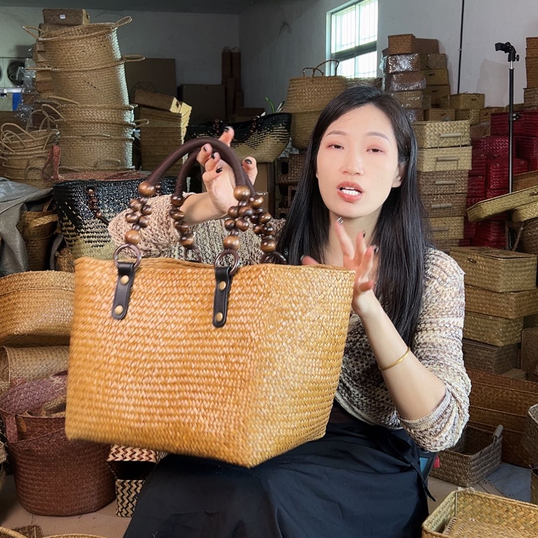 草编草编包/草编收纳盒带瑕疵