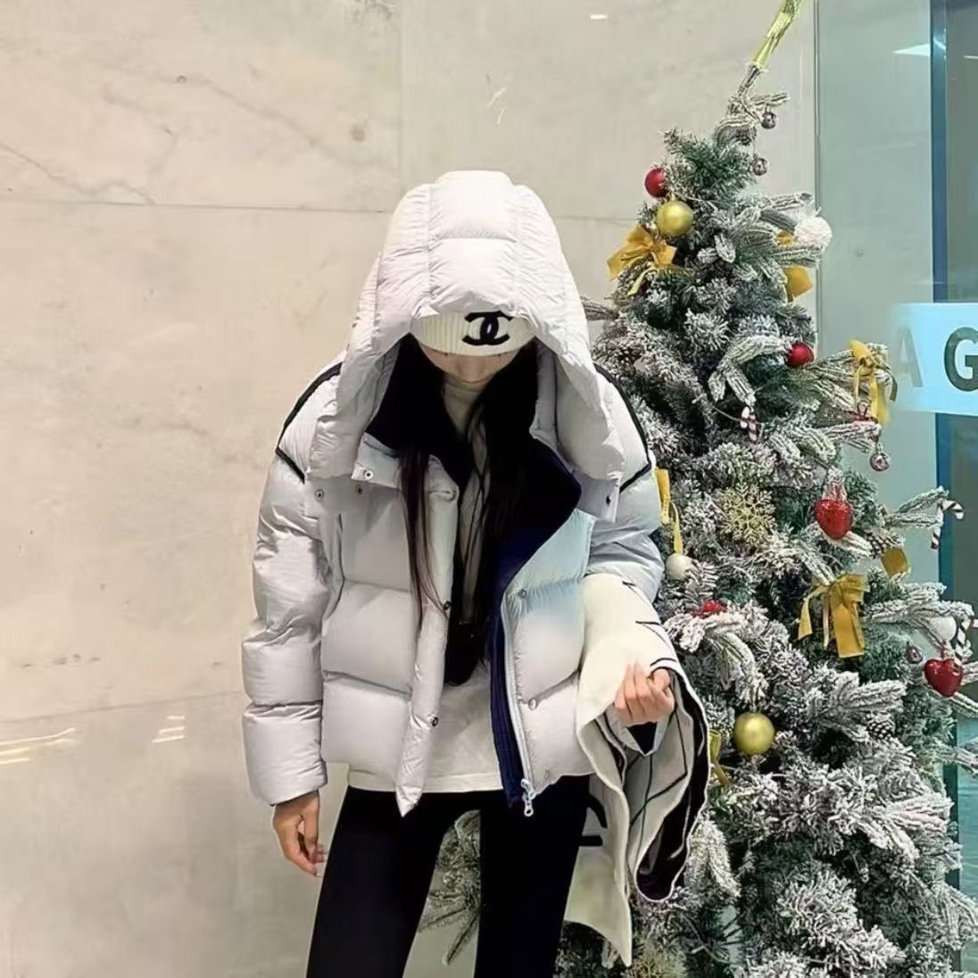 2025冬季新款时尚加厚小个子面包服白鸭绒短款连帽羽绒服宽松外套