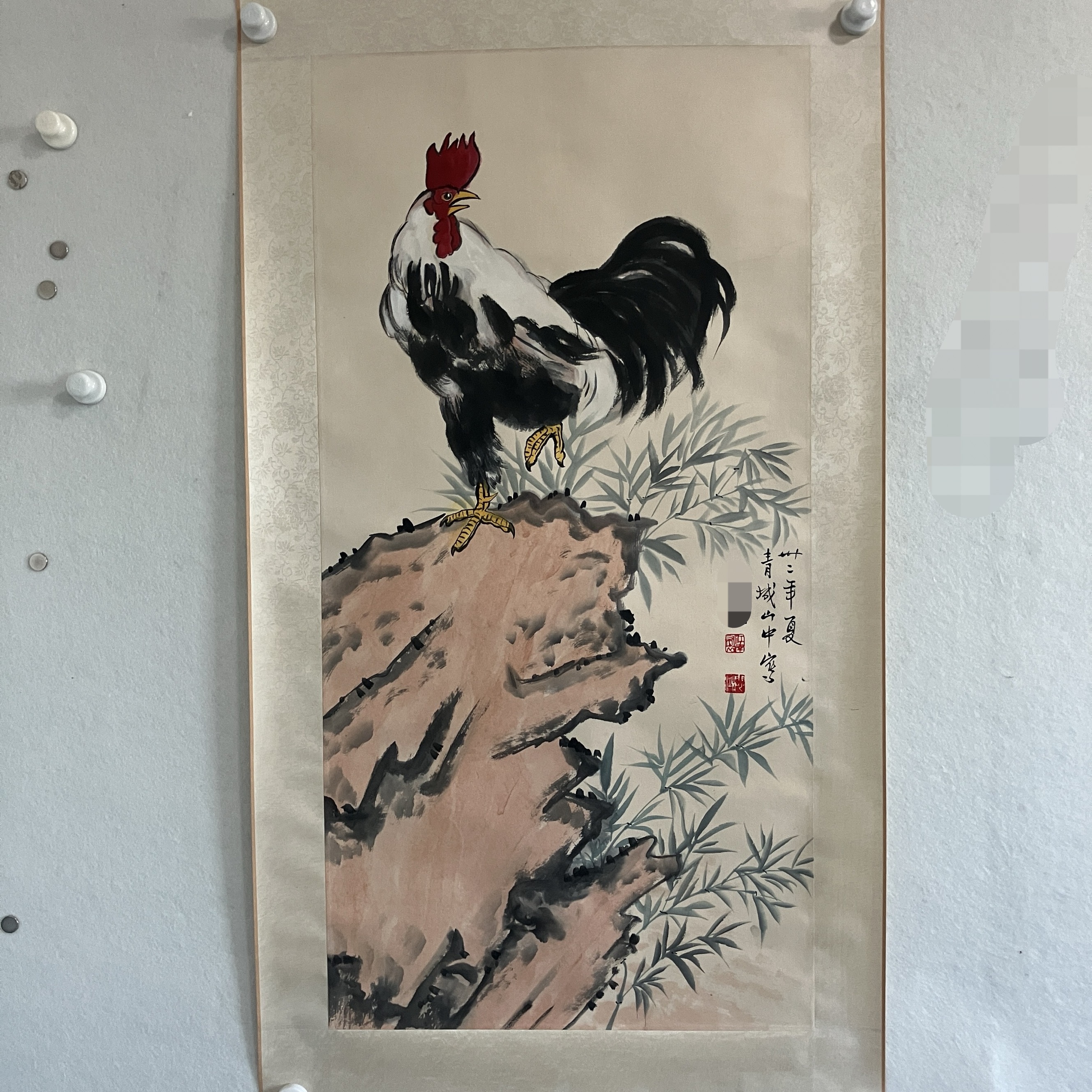 6821 大吉图 纸本设色立轴 96×48cm