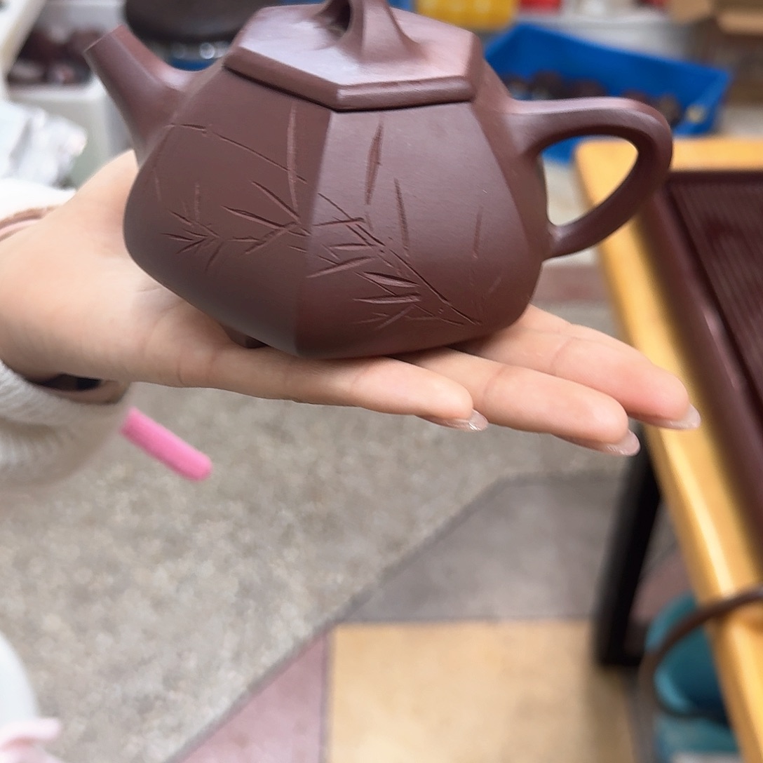 紫砂茶壶紫砂壶六方石瓢280cc