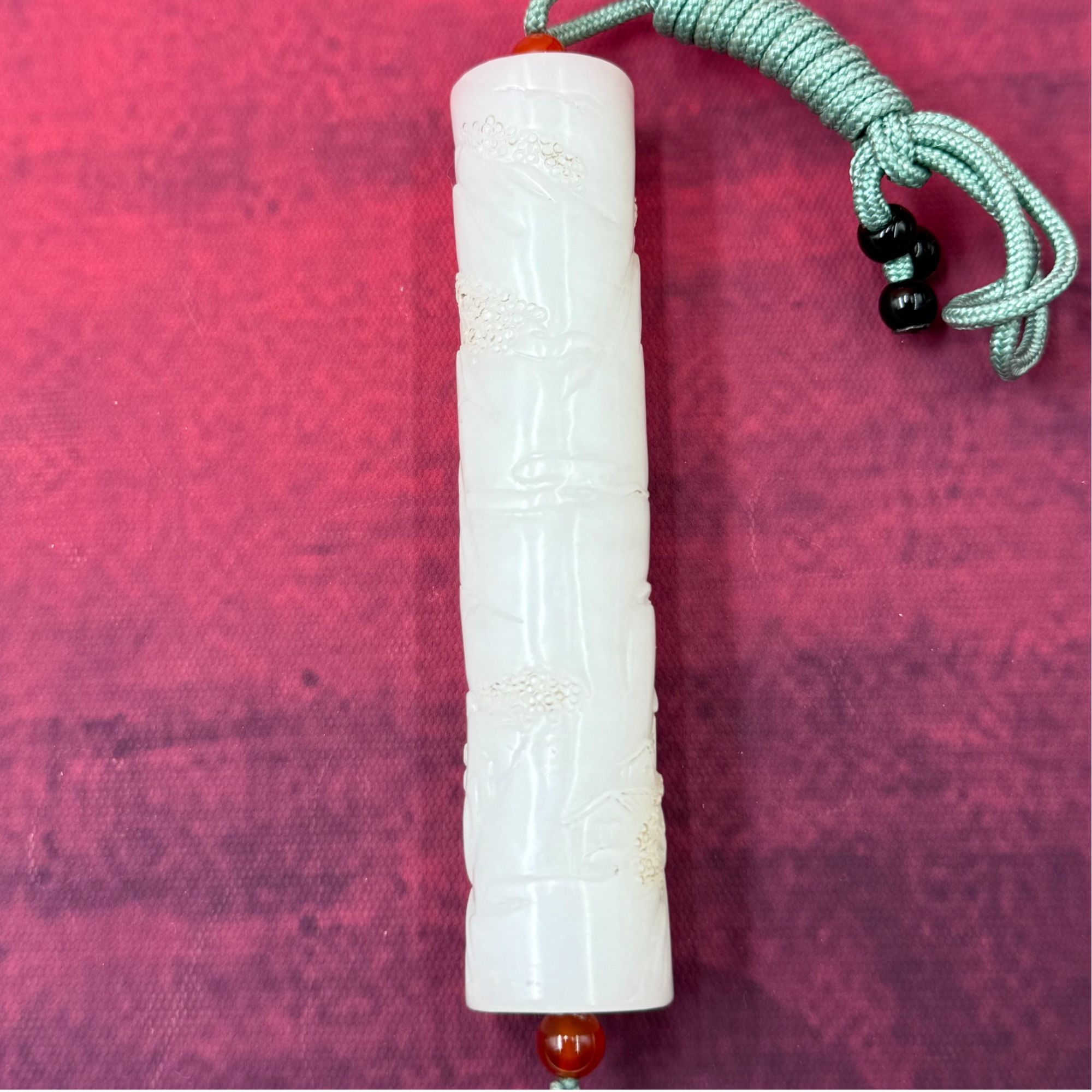 清代和田白玉山水纹勒子【华夏藏古】112802