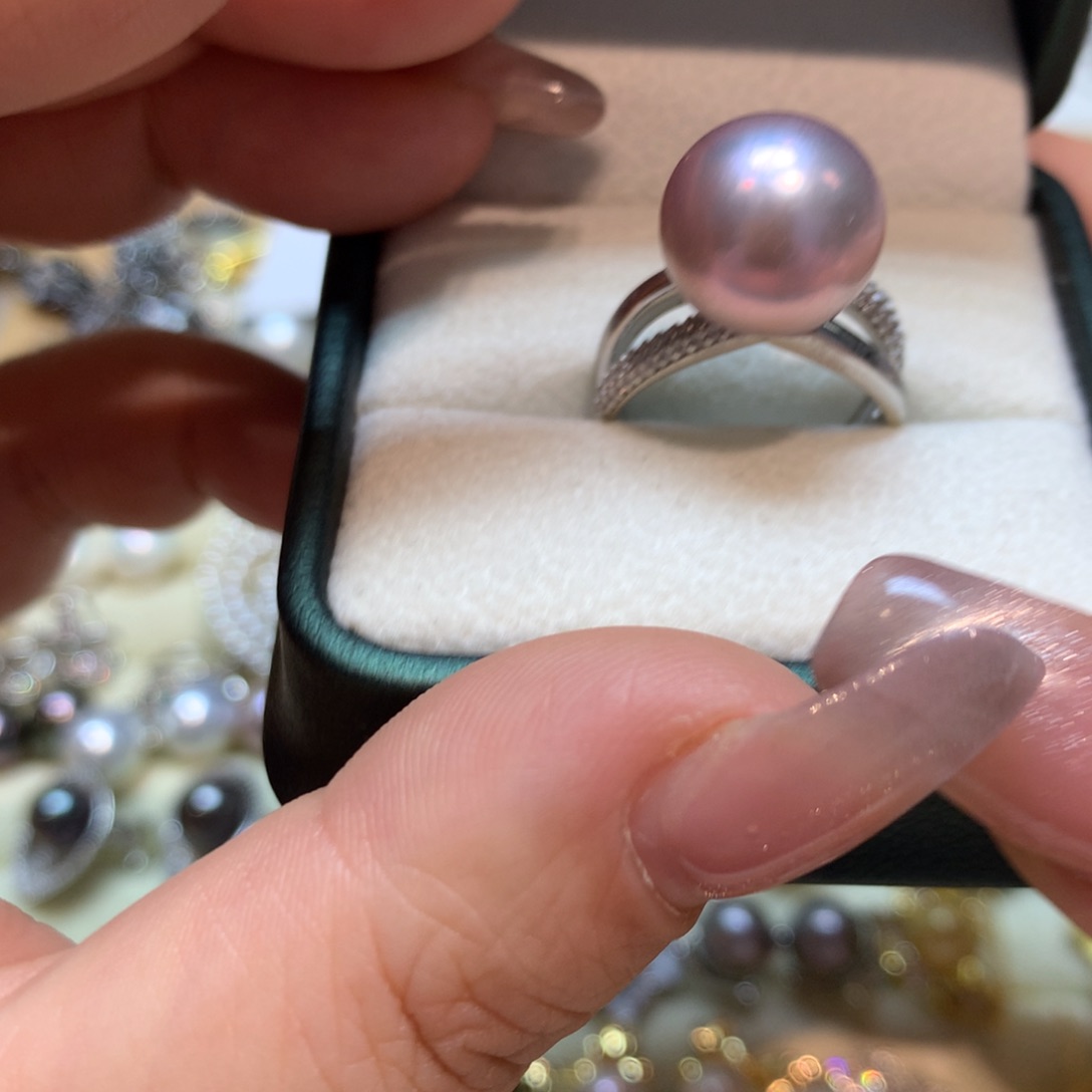 淡水珍珠戒指银S925镶嵌