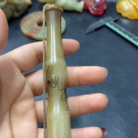 白玉菩提吊坠摆件