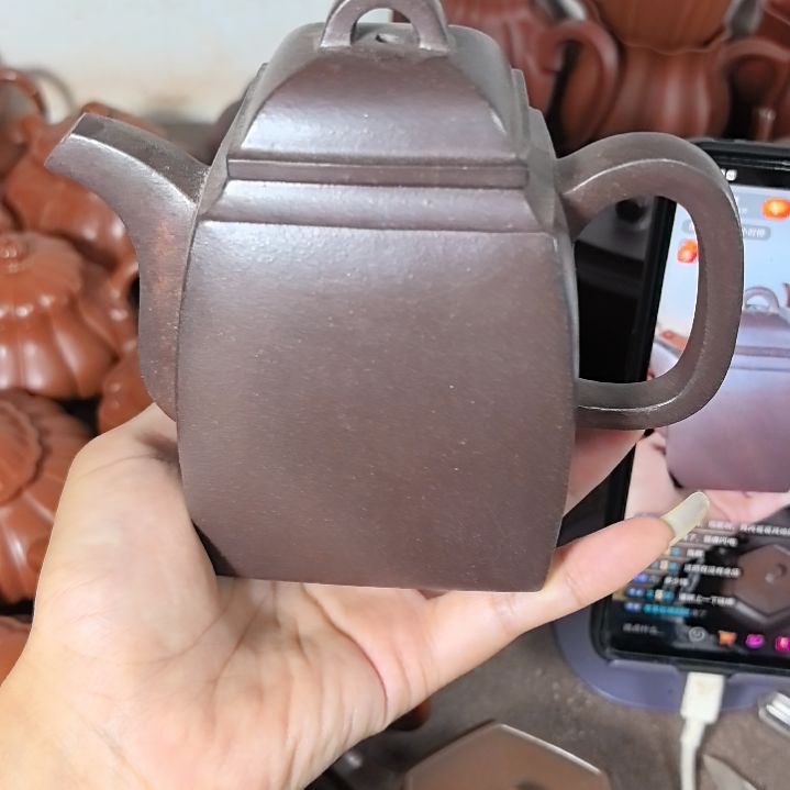 茶壶紫砂紫泥方壶220cc