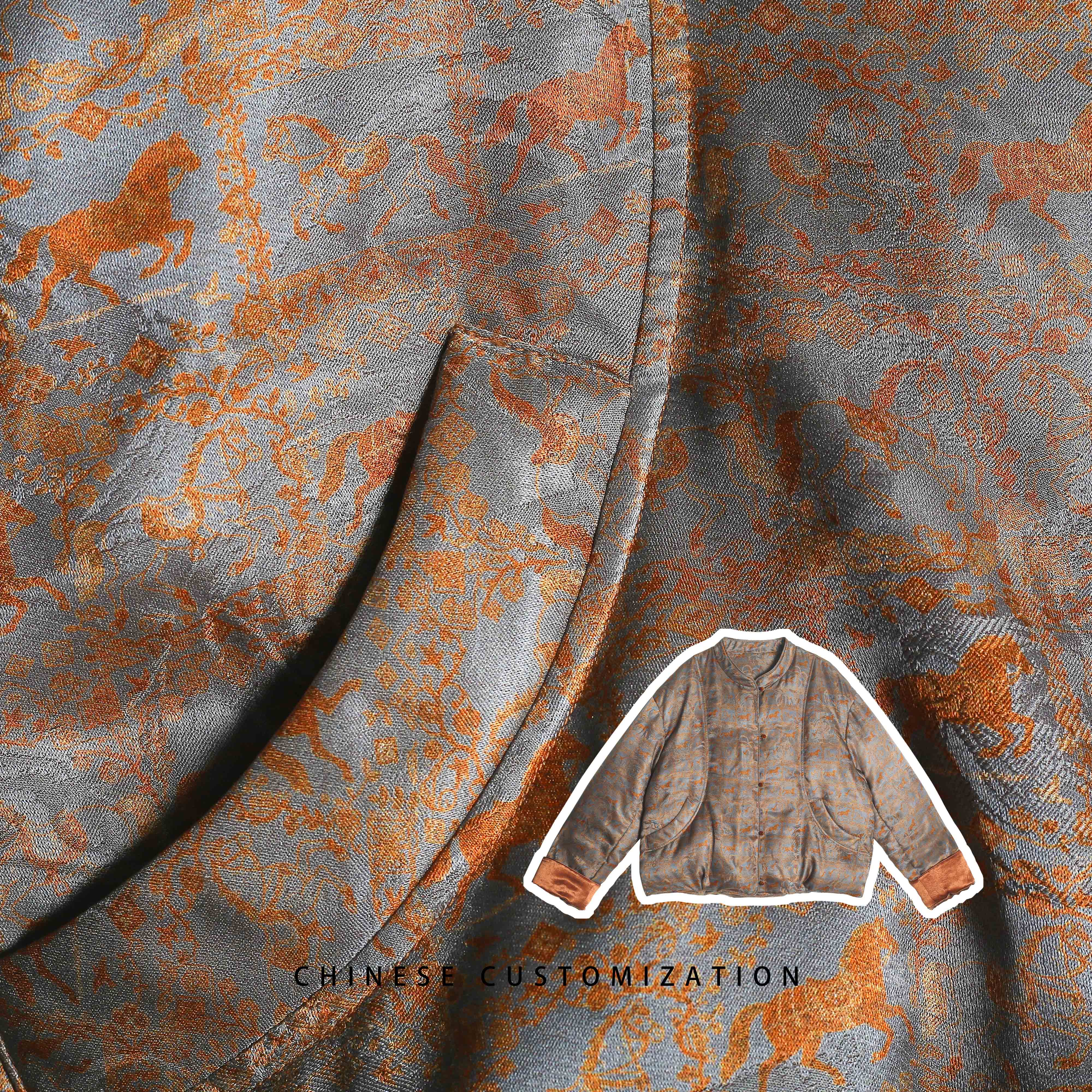 【马到成功】100桑蚕丝 重工炒色 泡芙面包鹅绒服 25L1157