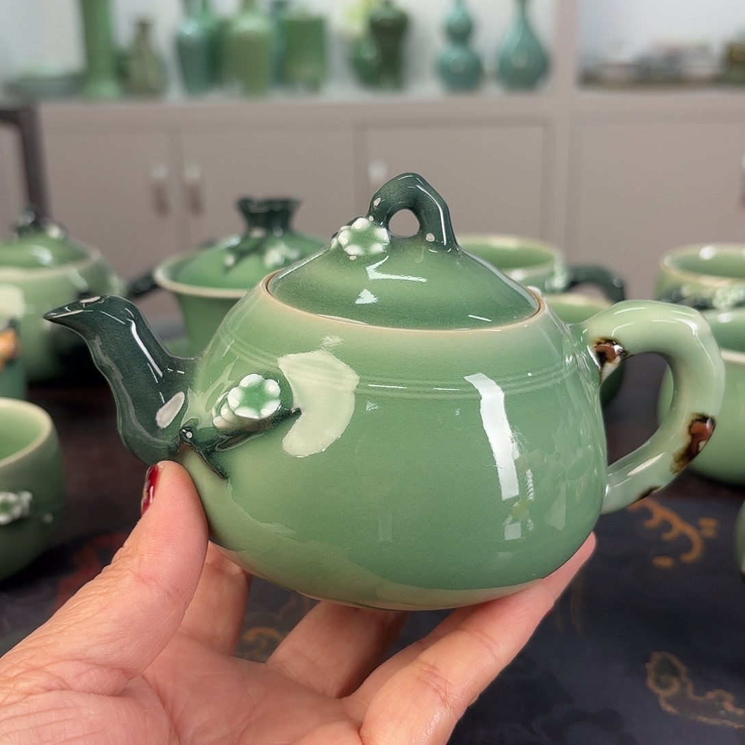 明***仔小米茶器龙泉云间青瓷