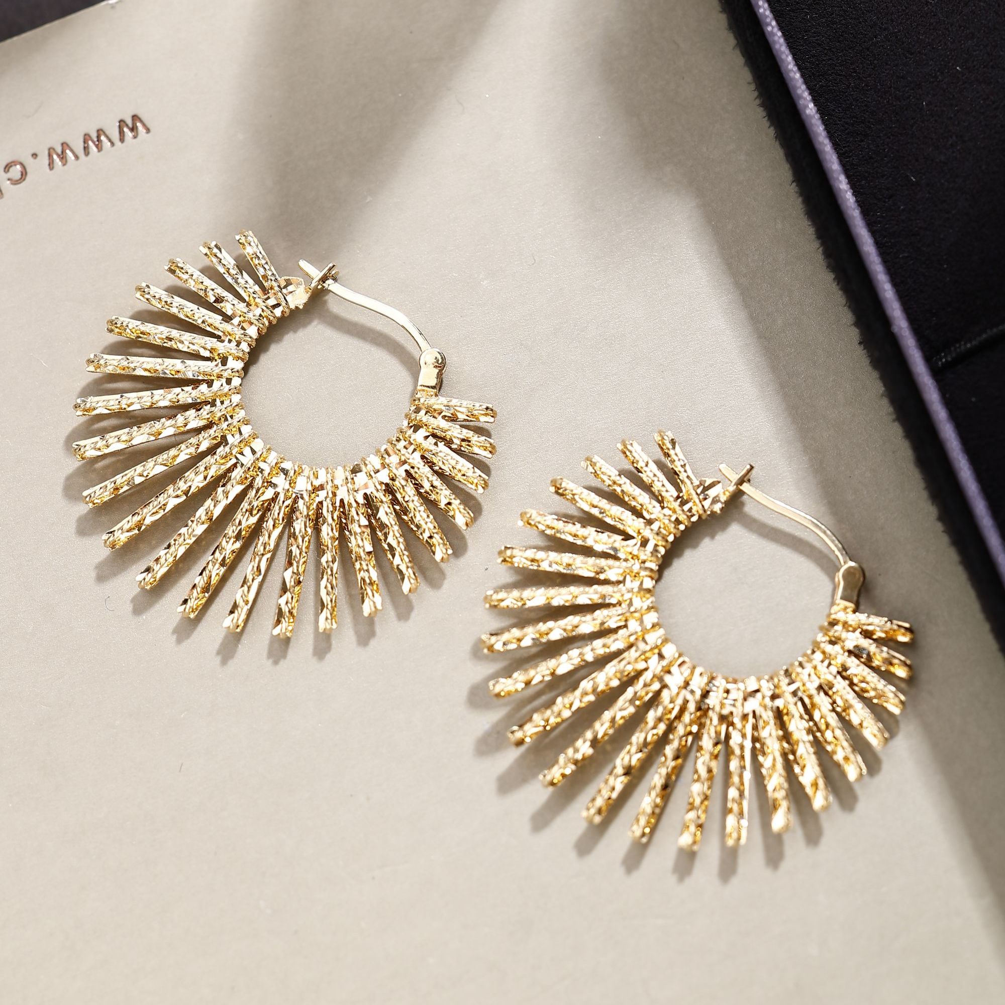 【素金特价】18K金太阳花耳扣 YJ (定制品质48小时鉴赏期）