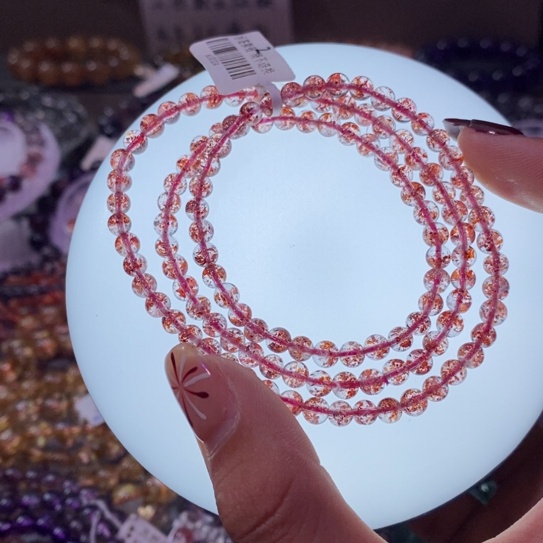 水晶手链未镶嵌金草莓多圈4.9m m